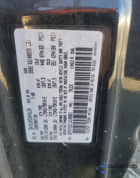 2001 Dodge Ram 2500 from USA, damaged, VIN 3B7KF23Z11G168921